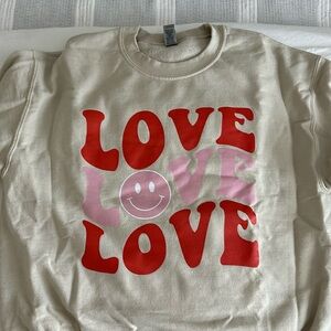 “love love love” sweatshirt from Etsy | Size M